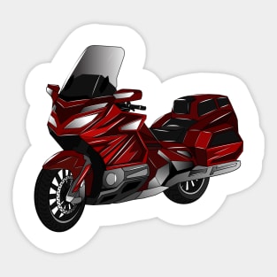 Touring motorcycle cartoon illustration Sticker